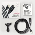 ADR-215 USB 2.0 A-M -> A-F aktywny kabel przedłużacz/wzmacniacz 15m ADR-215 USB 2.0 A-M -> A-F aktywny kabel przedłużacz/wzmacniacz 15m