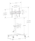 Stojak Mobilny LCD/LED 32-70cali, 40kg z półką Stojak Mobilny LCD/LED 32-70cali, 40kg z półką