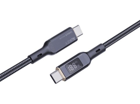 CB-MCC102 kabel USB-C - USB-C 1.8m 100W PD 5A 20V LED nylonowy oplot czarny CB-MCC102 kabel USB-C - USB-C 1.8m 100W PD 5A 20V LED nylonowy oplot czarny