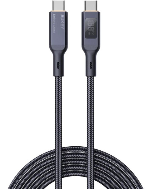 CB-MCC102 kabel USB-C - USB-C 1.8m 100W PD 5A 20V LED nylonowy oplot czarny CB-MCC102 kabel USB-C - USB-C 1.8m 100W PD 5A 20V LED nylonowy oplot czarny