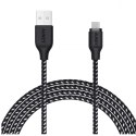 CB-AM2 kabel micro USB - USB-A 2m Quick Charge nylonowy oplot czarno-biały CB-AM2 kabel micro USB - USB-A 2m Quick Charge nylonowy oplot czarno-biały