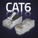 Wtyk przelotowy złącze RJ45 | CAT6 | FTP | Pass Through | Pozłacane styki | 100 sztuk Wtyk przelotowy złącze RJ45 | CAT6 | FTP | Pass Through | Pozłacane styki | 100 sztuk