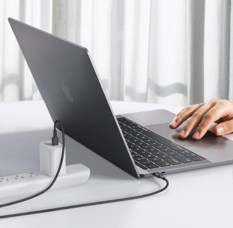 CB-CD45 kabel USB-C - USB-C 0,9m 60W PD 3A 20V nylonowy oplot czarny CB-CD45 kabel USB-C - USB-C 0,9m 60W PD 3A 20V nylonowy oplot czarny