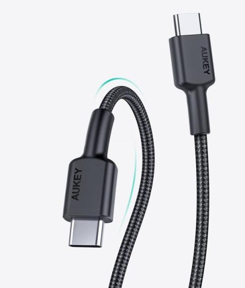 CB-CD45 kabel USB-C - USB-C 0,9m 60W PD 3A 20V nylonowy oplot czarny CB-CD45 kabel USB-C - USB-C 0,9m 60W PD 3A 20V nylonowy oplot czarny