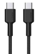 CB-CD45 kabel USB-C - USB-C 0,9m 60W PD 3A 20V nylonowy oplot czarny CB-CD45 kabel USB-C - USB-C 0,9m 60W PD 3A 20V nylonowy oplot czarny