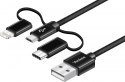Kabel USB A na USB C/Micro USB/Lightning 2.1/3/2.4 A Kabel USB A na USB C/Micro USB/Lightning 2.1/3/2.4 A