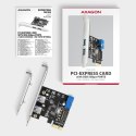 PCEU-232RS Kontroler PCIe 2+2x port USB 3.2 GEN 1, UASP, SP & LP 15-pin SATA zasilacz PCEU-232RS Kontroler PCIe 2+2x port USB 3.2 GEN 1, UASP, SP & LP 15-pin SATA zasilacz