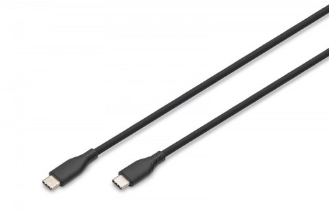 Kabel połączeniowy silikonowy USB-C - USB-C, USB 2.0 60W, 2m Czarny