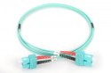 Patch cord światłowodowy FO SC-SC MM 50/125 OM3 duplex LSOH 3m, Turkusowy Patch cord światłowodowy FO SC-SC MM 50/125 OM3 duplex LSOH 3m, Turkusowy