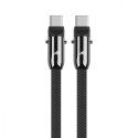 Kabel 2w1 USB C smycz 1m czarny Kabel 2w1 USB C smycz 1m czarny