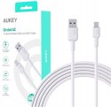CB-NAC1 kabel USB-C - USB-A 1m 60W PD 3A 20V nylonowy oplot biały CB-NAC1 kabel USB-C - USB-A 1m 60W PD 3A 20V nylonowy oplot biały