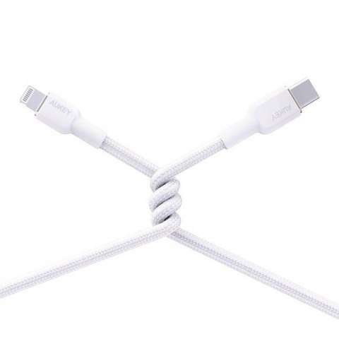 CB-NAC1 kabel USB-C - USB-A 1m 60W PD 3A 20V nylonowy oplot biały CB-NAC1 kabel USB-C - USB-A 1m 60W PD 3A 20V nylonowy oplot biały