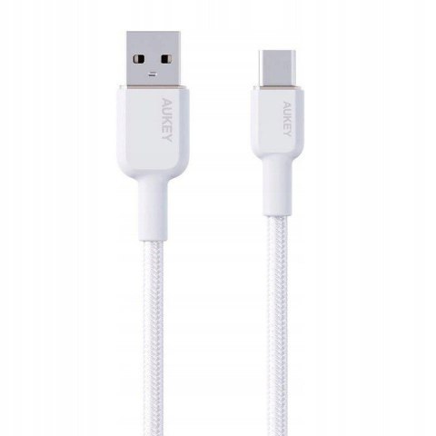 CB-NAC1 kabel USB-C - USB-A 1m 60W PD 3A 20V nylonowy oplot biały CB-NAC1 kabel USB-C - USB-A 1m 60W PD 3A 20V nylonowy oplot biały