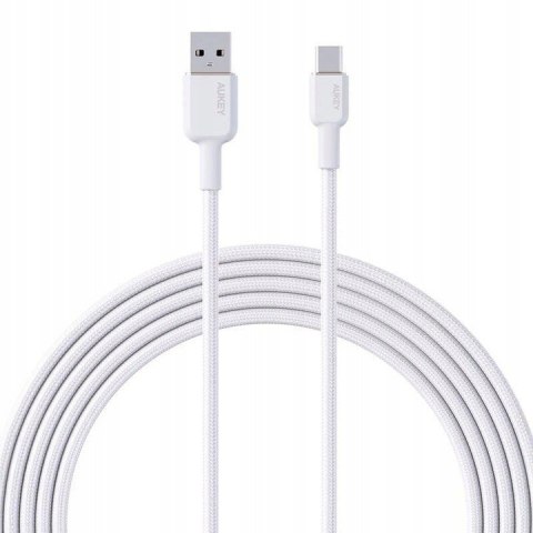 CB-NAC1 kabel USB-C - USB-A 1m 60W PD 3A 20V nylonowy oplot biały CB-NAC1 kabel USB-C - USB-A 1m 60W PD 3A 20V nylonowy oplot biały