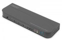 Przełącznik KVM, 4 portowy, 4K 60Hz, 4x DP IN, 1x DP OUT, 1x HDMI OUT, 2x USB A, 1x Audio IN&OUT Przełącznik KVM, 4 portowy, 4K 60Hz, 4x DP IN, 1x DP OUT, 1x HDMI OUT, 2x USB A, 1x Audio IN&OUT