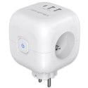 Kostka zasilająca przedłużacz 6w1 z podświetlanym włącznikiem | 3x AC | 2x USB | 1x USB-C PD 20W | biała Kostka zasilająca przedłużacz 6w1 z podświetlanym włącznikiem | 3x AC | 2x USB | 1x USB-C PD 20W | biała