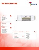 Dysk SSD XPG MARS 980 STORM 2TB PCIe 5x4 14/13 GB/s Dysk SSD XPG MARS 980 STORM 2TB PCIe 5x4 14/13 GB/s