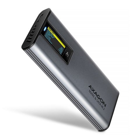 EEM2-SD2 Obudowa zewnętrzna aluminiowa bezśrubowa USB-A/C 3.2 Gen2 M.2 NVMe/SATA display LCD EEM2-SD2 Obudowa zewnętrzna aluminiowa bezśrubowa USB-A/C 3.2 Gen2 M.2 NVMe/SATA display LCD