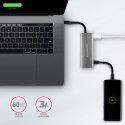 HMC-5G21 Wieloportowy hub USB 5in1, 10Gbps, 2x USB-A + 2x USB-C + HDMI 4K/30Hz, PD 60W, 13cm USB-C kabel HMC-5G21 Wieloportowy hub USB 5in1, 10Gbps, 2x USB-A + 2x USB-C + HDMI 4K/30Hz, PD 60W, 13cm USB-C kabel