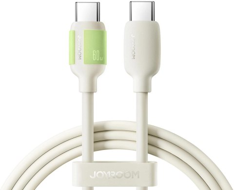 Kabel Joyroom S-A53 60W USB-C - USB-C z fluorescencyjną końcówką 2 m - beżowy Kabel Joyroom S-A53 60W USB-C - USB-C z fluorescencyjną końcówką 2 m - beżowy