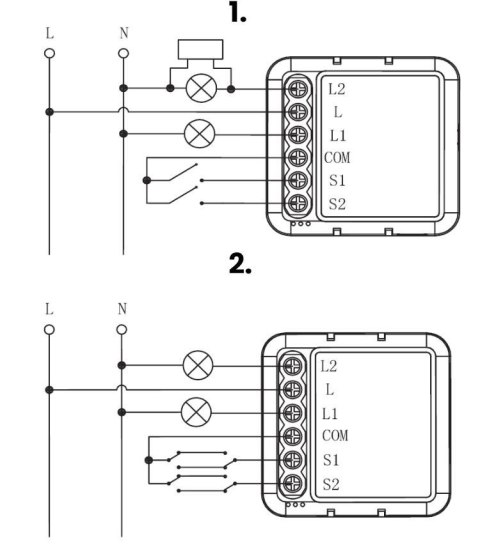 Moduł OXT mini przekaźnik 2 obw. bez N ZigBee TUYA Moduł OXT mini przekaźnik 2 obw. bez N ZigBee TUYA