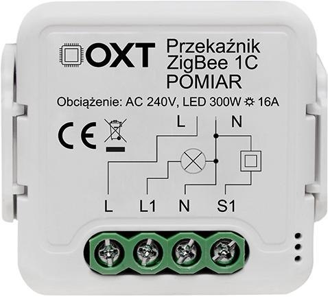 Moduł OXT przekaźnik 1 obw. pomiar 16A ZigBee TUYA Moduł OXT przekaźnik 1 obw. pomiar 16A ZigBee TUYA