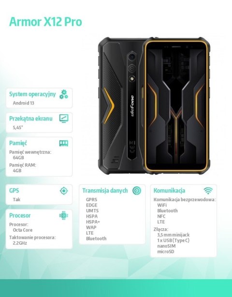 Smartfon Armor X12 3GB/32GB Pomarańczowy Smartfon Armor X12 3GB/32GB Pomarańczowy