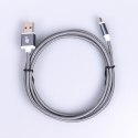 Kabel USB-Micro USB 1.5 m grafitowy sznurek