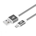 Kabel USB-Micro USB 1.5 m grafitowy sznurek