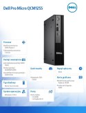 Komputer Dell Pro Micro QCM1255 W11Pro Ryzen 7 Pro 8700GE/16GB/512GB/Integrated/WLAN + BT/Kb/Mouse/3YPS