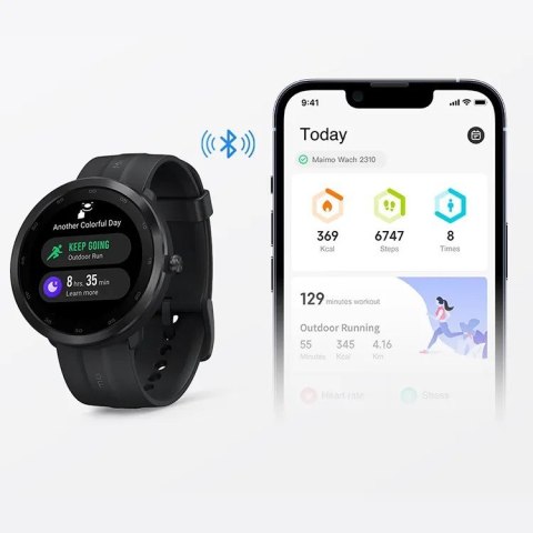 Smartwatch GPS Watch R WT2001 Android iOS Czarny Smartwatch GPS Watch R WT2001 Android iOS Czarny
