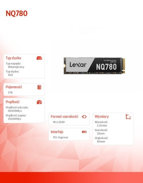 Dysk SSD NQ780 1TB Gen4 NVMe 2280 6000/2500 Dysk SSD NQ780 1TB Gen4 NVMe 2280 6000/2500