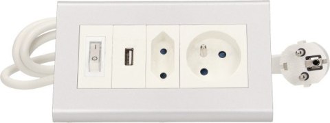 Przedłużacz biurkowy z wyłącznikiem ORNO OR-AE-1328 2x250V AC i USB Przedłużacz biurkowy z wyłącznikiem ORNO OR-AE-1328 2x250V AC i USB
