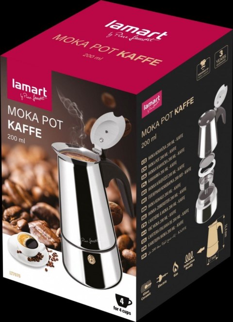 Kawiarka do włoskiego espresso LT7076 200ml, Moka Kaffe Kawiarka do włoskiego espresso LT7076 200ml, Moka Kaffe