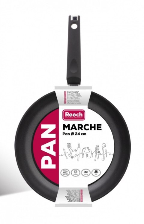 Patelnia aluminiowa z powłoką non-stick LP1002 MARCHE 24cm czarna Patelnia aluminiowa z powłoką non-stick LP1002 MARCHE 24cm czarna