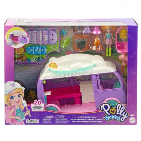Zestaw figurek Polly Pocket Glampingowy Van Kamper + laleczka Zestaw figurek Polly Pocket Glampingowy Van Kamper + laleczka