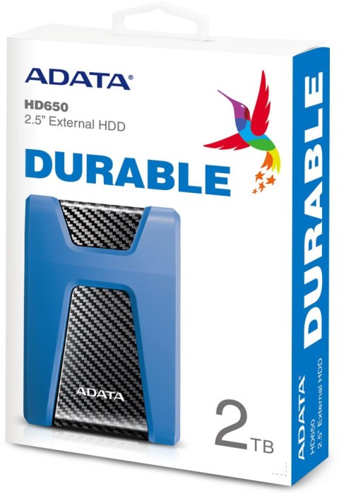 Adata DashDrive Durable HD650 2TB 2.5'' USB3.1 Niebieski Adata DashDrive Durable HD650 2TB 2.5'' USB3.1 Niebieski