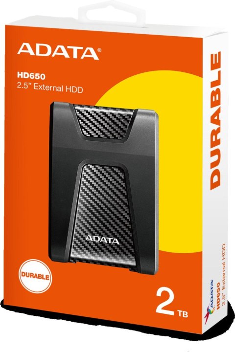 Adata DashDrive Durable HD650 2TB 2.5'' USB3.1 Czarny Adata DashDrive Durable HD650 2TB 2.5'' USB3.1 Czarny