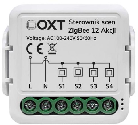 Moduł OXT mini sterownik scen 12 akcji 230V ZigBee TUYA T254 Moduł OXT mini sterownik scen 12 akcji 230V ZigBee TUYA T254