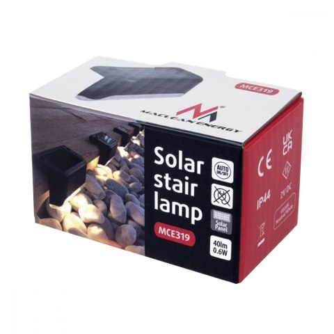 Lampa solarna schodowa tarasowa MCE319 LED IP44 4000K czujnik zmierzchu Lampa solarna schodowa tarasowa MCE319 LED IP44 4000K czujnik zmierzchu