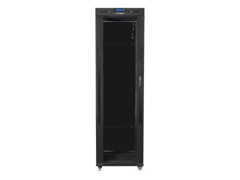 Szafa instalacyjna rack stojąca 19 42u 600x600 czarna, drzwi szklane lcd (Flat pack) Szafa instalacyjna rack stojąca 19 42u 600x600 czarna, drzwi szklane lcd (Flat pack)