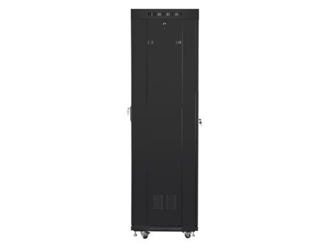 Szafa instalacyjna rack stojąca 19 42u 600x600 czarna, drzwi szklane lcd (Flat pack) Szafa instalacyjna rack stojąca 19 42u 600x600 czarna, drzwi szklane lcd (Flat pack)