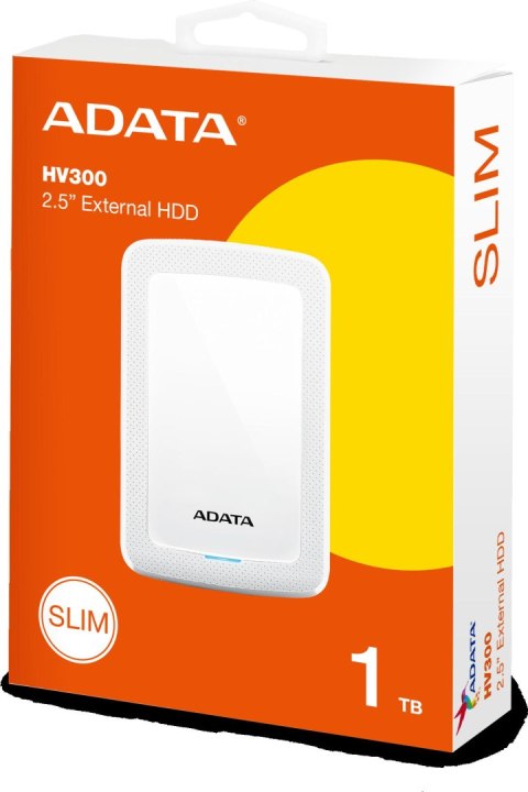 DYSK ZEWNĘTRZNY ADATA DashDrive HV300 1TB 2.5 USB3.1 Biały DYSK ZEWNĘTRZNY ADATA DashDrive HV300 1TB 2.5 USB3.1 Biały