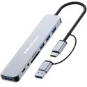 HUB Adapter 8w1 USB-C/USB | USB-C | 4xUSB | SD/TF card | Jack 3.5mm TRRS