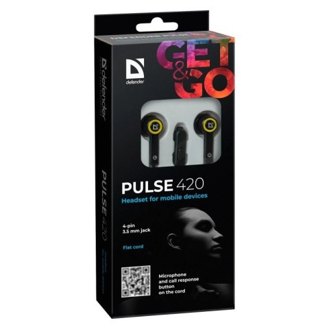Słuchawki douszne z mikrofonem PULSE 420 Czarno-żółte Słuchawki douszne z mikrofonem PULSE 420 Czarno-żółte