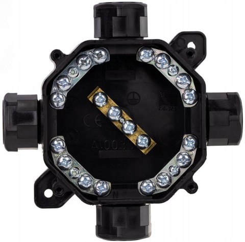 Puszka natynkowa hermetyczna PG16, IP 67 (5x4mm2), kolor czarny PAWBOL A.0035C Puszka natynkowa hermetyczna PG16, IP 67 (5x4mm2), kolor czarny PAWBOL A.0035C