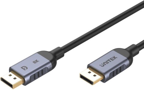 Kabel DisplayPort Unitek 1.4 8k 60hz, 4k 240hz, HDR, HDCP 2.3, DSC 1.2, 2m Kabel DisplayPort Unitek 1.4 8k 60hz, 4k 240hz, HDR, HDCP 2.3, DSC 1.2, 2m