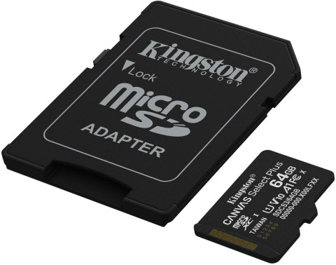 Karta pamięci microSD 64GB Kingston Canvas Select Plus microSDXC C10 UHS-1 64GB Karta pamięci microSD 64GB Kingston Canvas Select Plus microSDXC C10 UHS-1 64GB