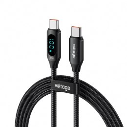 Kabel USB-C / USB-C Voltage PowerDisplay 100W PD 100cm czarny