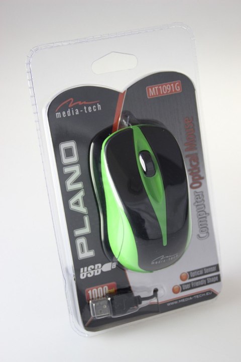 Mysz optyczna PLANO MT1091G (Zielony) Mysz optyczna PLANO MT1091G (Zielony)